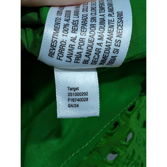 Kate Spade New York X Target Green Eyelet Volume Midi Skirt Side Pockets Size M - Picture 10 of 14